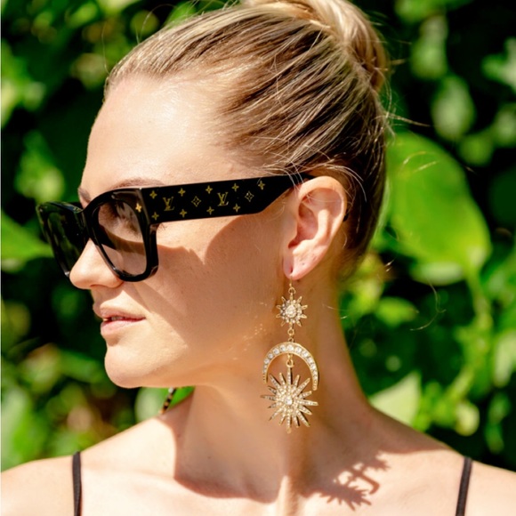 Jewelry - Celestial Drop Earrings w/ Moon & Star Embellishments